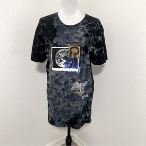 Original Gravity Mens T-Shirt Size Medium Graphic LevelUp Tye-Dye Black/Gray